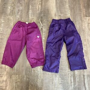 Two girls splash pants! Size 18 mo and size 2/3